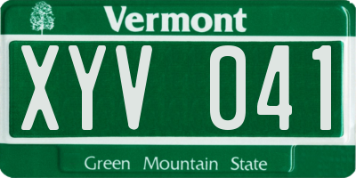 VT license plate XYV041