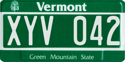VT license plate XYV042