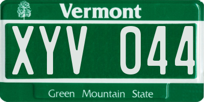 VT license plate XYV044