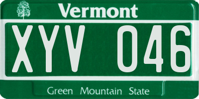 VT license plate XYV046