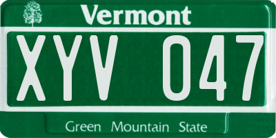 VT license plate XYV047