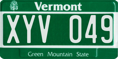 VT license plate XYV049