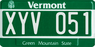 VT license plate XYV051