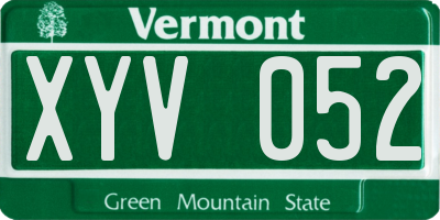 VT license plate XYV052