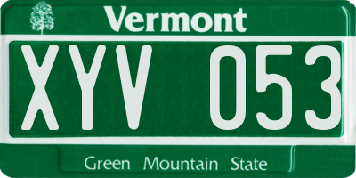 VT license plate XYV053