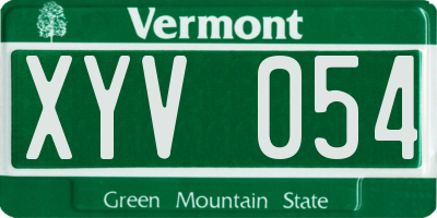 VT license plate XYV054