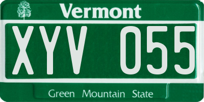 VT license plate XYV055