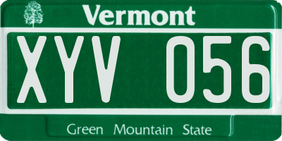VT license plate XYV056