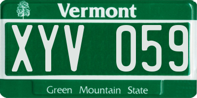 VT license plate XYV059