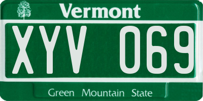 VT license plate XYV069