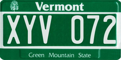 VT license plate XYV072