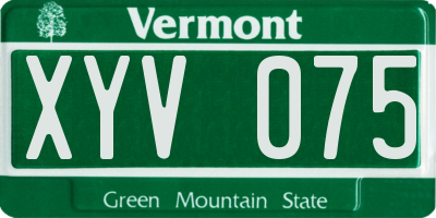 VT license plate XYV075