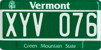 VT license plate XYV076