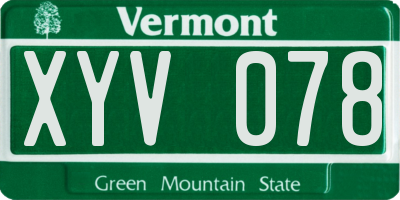 VT license plate XYV078