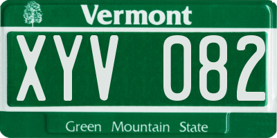 VT license plate XYV082