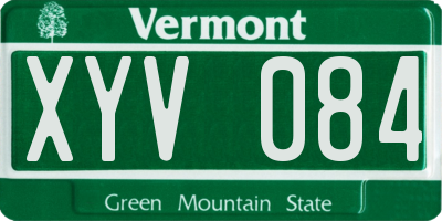 VT license plate XYV084