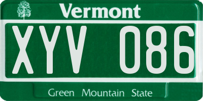 VT license plate XYV086