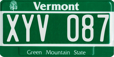 VT license plate XYV087