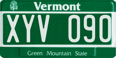 VT license plate XYV090