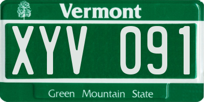 VT license plate XYV091