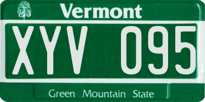 VT license plate XYV095