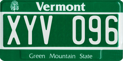 VT license plate XYV096