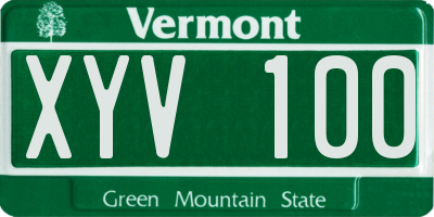 VT license plate XYV100