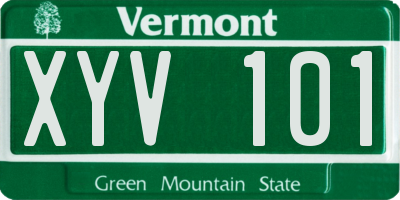 VT license plate XYV101