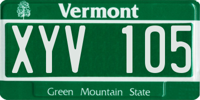 VT license plate XYV105