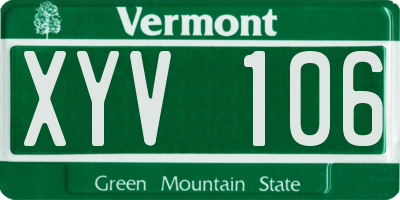 VT license plate XYV106