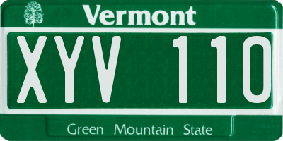 VT license plate XYV110