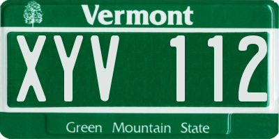 VT license plate XYV112