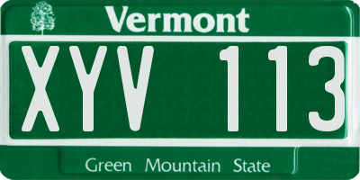 VT license plate XYV113