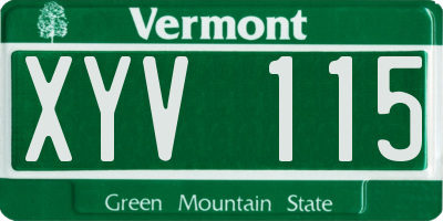 VT license plate XYV115