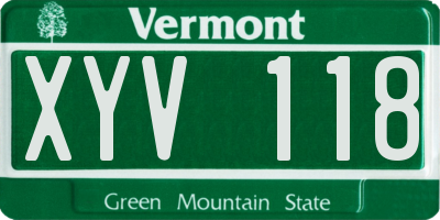 VT license plate XYV118