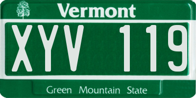 VT license plate XYV119