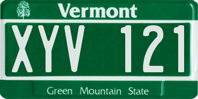 VT license plate XYV121