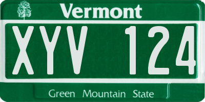 VT license plate XYV124