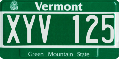 VT license plate XYV125