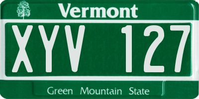 VT license plate XYV127