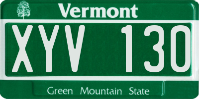 VT license plate XYV130