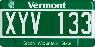 VT license plate XYV133