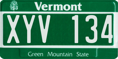 VT license plate XYV134