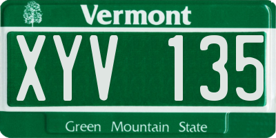 VT license plate XYV135