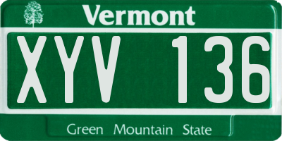 VT license plate XYV136