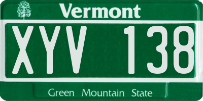 VT license plate XYV138