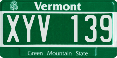VT license plate XYV139