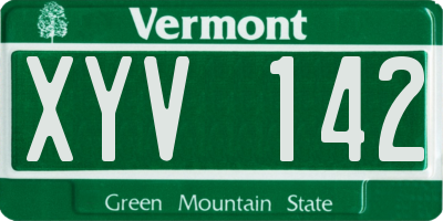 VT license plate XYV142