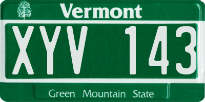 VT license plate XYV143