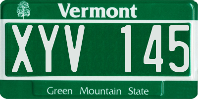 VT license plate XYV145
